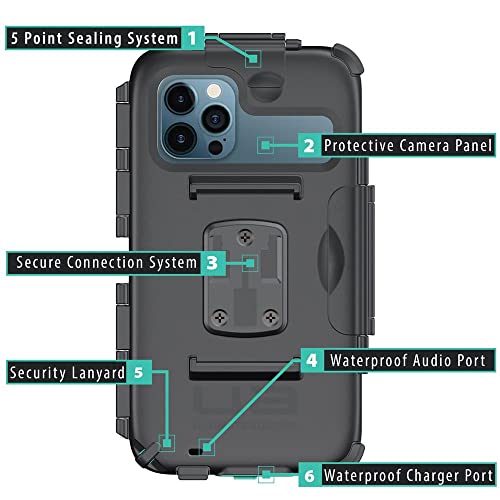 Ultimateaddons Universal Smartphone Slim Tough XL (158 x 78mm) Waterproof Case with Female 3 Prong Adapter Black - Image 2