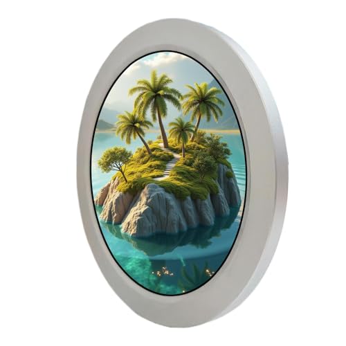 Image of VSDISPLAY 4'' Round LCD Display Monitor 720x720 Resolution,Silver Shell | with Mini H /D Inputs for DIY Projects,Digital Photo Frame,Dashboard Display