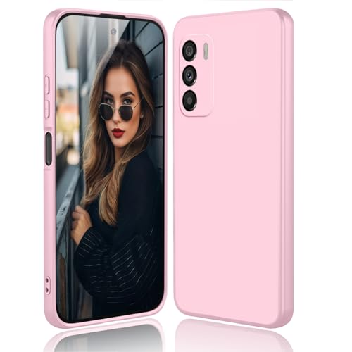 DESSEN Funda para ZTE Blade V40 Vita Capa - Líquida Silicona Carcasa Antigolpes Protector Móvil Case Cover Suave Delgada Bumper con Forro de Microfibra Antiarañazos, Rosa