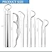 UBLNNFY Dental Teeth Pick 7 Pack Stainless Steel Toothpick Kit Dental Tools Tooth Stains Remover Dental Floss Ficks Teeth Cleaning Tools with Holder for for Outdoor Picnic, Camping, Travel