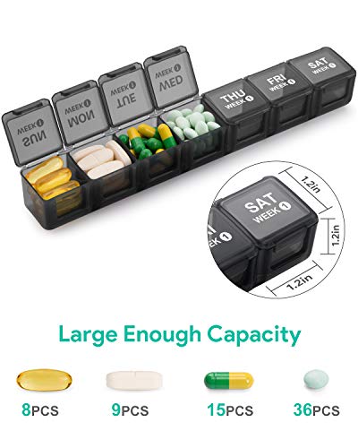 Tookmag Monthly Pill Organizer 28 Day Pill Box Organizerd By Week, Large 4 Weeks 1 Month Pill Cases With Dust-Proof Container For Pills/Vitamin/Fish Oil/Supplements #TOP1
