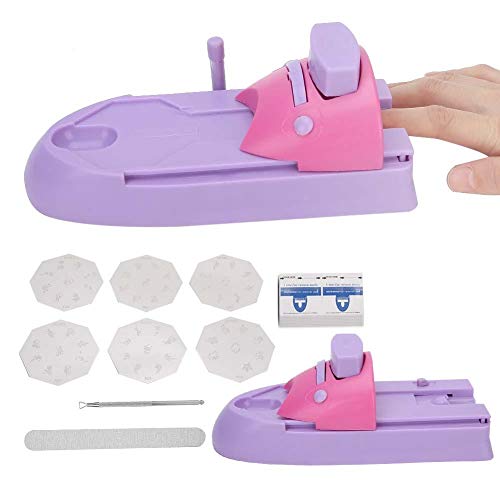 Nail Art Printer, Nail Printing Machine, Nail Art Printing Stamp Stamper Machine Kit DIY Templates Pattern Stamper With 6 Pattern Palettes Nail Polish Printer for Nail Patterns(#1)