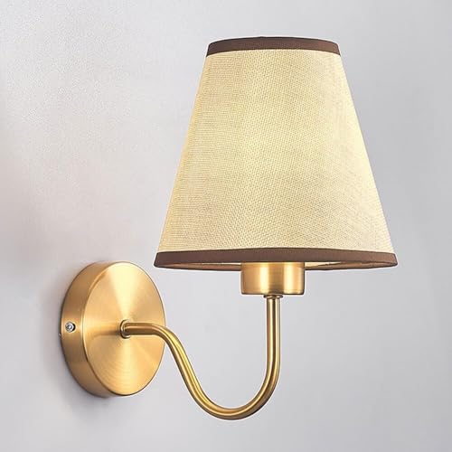 Lampadaire de cuisine bronze GWJKG avec ombrelle lin pour lit et salle à manger U-1825