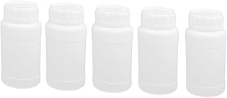 New Lon0167 200ml HDPE Featured Plastic Cylindrical Shaped reliable efficacy Liquid Power Sample Storage Bottle White 5pcs(id:1ab 78 00 49e)