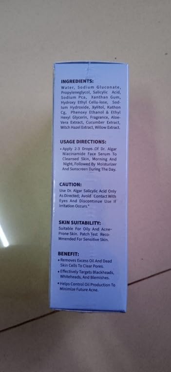 Image of Dr. Algar 2% Salicylic Acid Serum For Acne, Blackheads, Oil control & Open Pores, Serum For Clear Skin for Women & Men