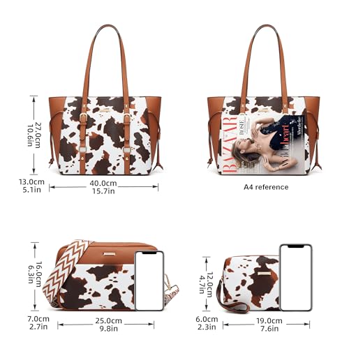 Image of Women Fashion Synthetic Leather Handbags Tote Bag Shoulder Bag Top Handle Satchel Purse Set