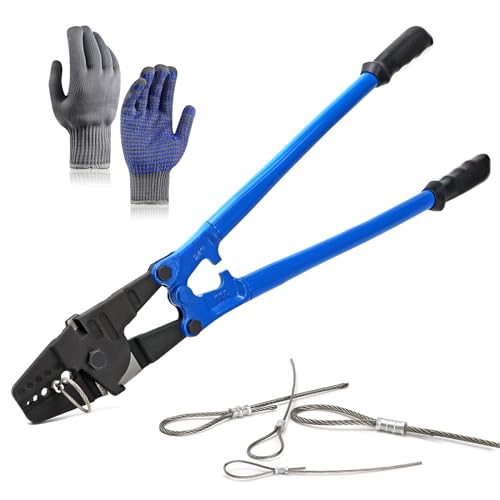 Image of 24 inch Hand Swaging Cutter & Wire Rope Crimper for 1 /16 inch- 3 /16 inch Wires