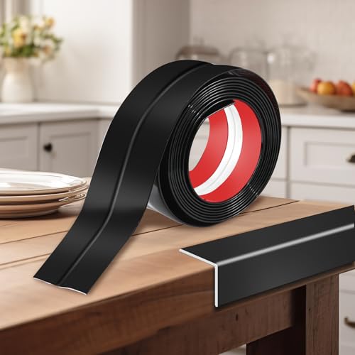 Kikerike 2.4 Inch x 10 Feet Wall Corner Protector Peel and Stick Corner Trim Molding Strip Self Adhesive Wall Edge Protectors Guards for Edge Ceiling, Black