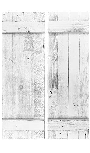 Rustic White DECORATIVE ONLY Barn Wood Shutter Set Of 2 For Wall Decor, Window Accents - Add That Touch of Barn Wood Style and Rustic Decor To Any Room - Great for Home Decor and Rustic Decor