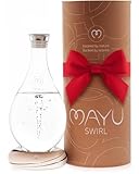 MAYU Swirl Structured Water Carafe - Innovative Vortex Technology Handblown Pitcher. Post Reverse Osmosis Filter Aerating Water Dispenser Stand 1.5 Liter| 51 Oz Dining Glass Jug Design (Earth Base)