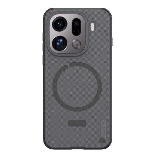 Image of Nillkin Super Frosted Shield Pro Magnetic Case for Oppo Find X9 Pro Hard Back Soft Border (PC + TPU) Shock Absorb Cover Raised Bezel Camera Protect PC (Black Transparent)