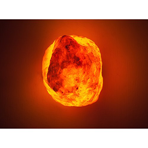 The Body Source Himalayan Salt Lamp 10-12 inches (11-15Ib), Includes Lamp Dimmer Switch and Night Light - All Natural Salt Lamp with Handcrafted Wooden Base and Salt Lamp Light Bulb Replacement