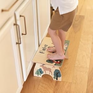 Stepstoolfortoddlerspersonalizedwoodkidsstepstoolwithnameforkitchensinkbathroompottytrainingtoiletkitchensinksturdyandsafemadeinusabybloomowlwoodlandfriends Urban Country Home Decor Step stool for toddlers personalized wood kids step stool with name for kitchen sink bathroom potty training toilet kitchen sink sturdy and safe made in usa by bloomowl woodland friends urban country home decor