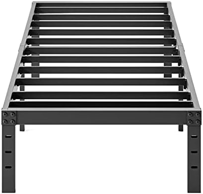 COMASACH Twin XL Bed Frame 18 Inch Tall Metal Steel Slats with 3500 Pounds Support for Mattress, No Box Spring Needed,Noise-Free,Easy Assembly