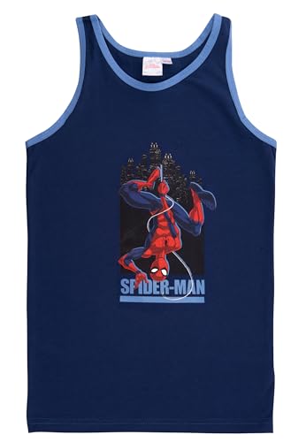 Marvel Spider-Man Unterhemd für Jungen - Kinder Tank Top Hemdchen Unterwäsche Blau (2er Pack) (DE/NL/SE/PL, Numerisch, 134, 140, Regular, Blau)