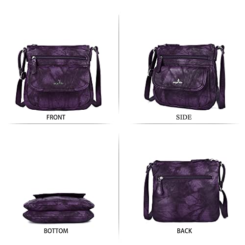 Image of Angelkiss Small Womens Crossbody Bag Leather Shoulder Purse for Women Hobo Bag with Adjustable Shoulder Strap
