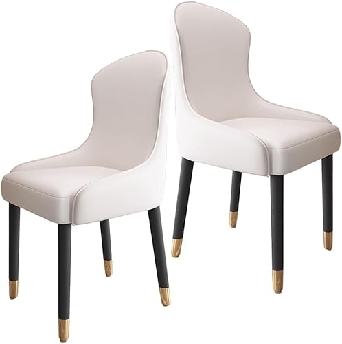 Miniatura 56 de YVYKFZD Leather Dining Chairs, Dining Room Chairs Set of 2/4, Kitchen Chair with Metal Leg and Backrest, Upholstered Comfy Side Chair, for Bedroom