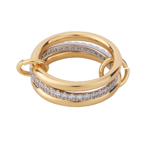 Mikovivi Anillos Apilables para Mujer, Oro y Plata 3 Anillos Entrelazados Joyería de Moda y Personalizada para Mujer (Talla 8)