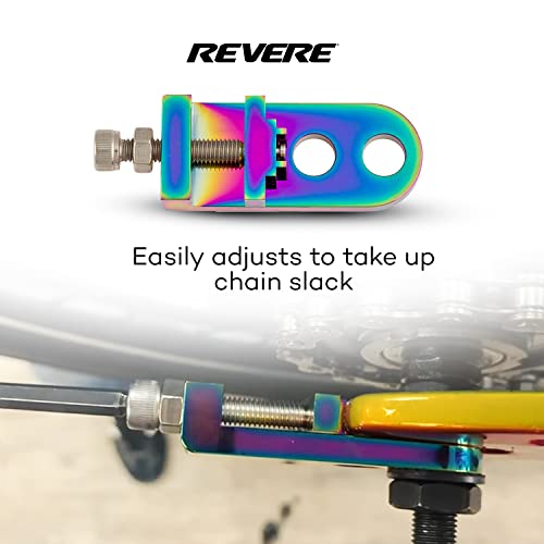 Revere Bmx High Performance Chain Tensioner For Road And Mtb Bikes | Lightweight Aluminum Alloy | Bicycle Replacement Accessories | Pair Of 2 Chain Tensioners | Oil Slick Or Black #TOP3