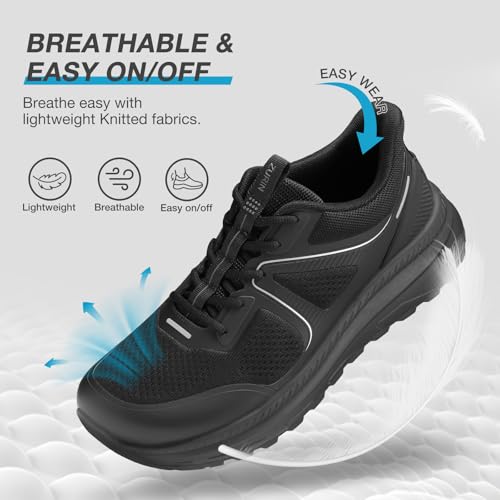 ZURIN Men's Zero Drop Running Shoes Wide Toe Box, Cushioned Supportive Mens Slip On Walking Sneakers Wide Width, Comfortable Athletic Jogging Workout Gym Tennis Shoes4