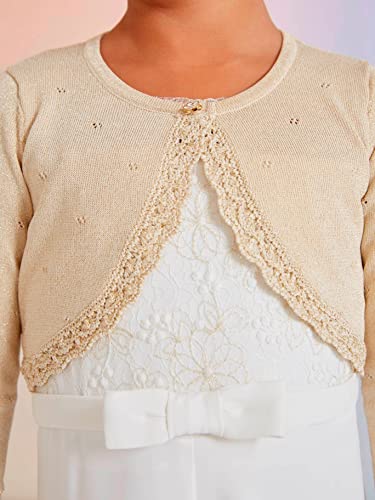 Abel & Lula Knit Bolero Cardigan for Girls Champagne3