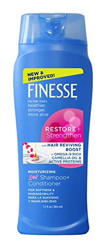 Finesse Restore + Strengthen Moisturizing 2in1 Shampoo + Conditioner, 13 oz (Pack of 6), Moisturize & Repair Dry or Damaged Hair