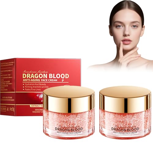 Virecose 2PC 50g Crema Sangre de Hidratante Dragon, Crema Fácil de Sangre de dragón, Dragons Blood Easy Cream, Reduce las Líneas de Expresión, Piel Hidratante y Reafirmante, Antiarrugas
