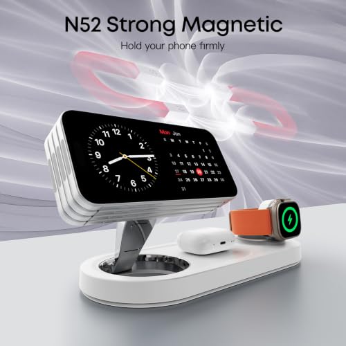 Foldable 3 in 1 Wireless Charging Station for Apple Magsafe Charger Stand - image 7