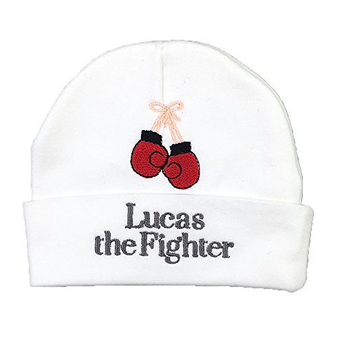 Ava's Miracles Personalized Baby hat with Boxing Gloves for Newborn or Preemie Baby