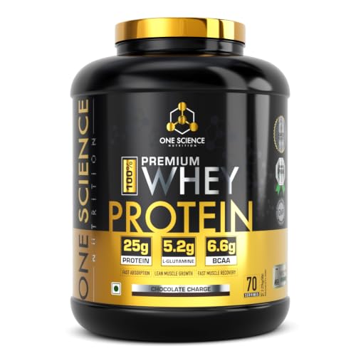 Image of One Science Nutrition Whey Protein Powder Tiger Combo Pack - 25g Protein - Supports Muscle Gain, Strength & Endurance | Free 150g Creatine | Chocolate Charge, 2.27 kg