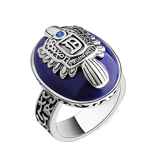 Chevalière lapis lazuli bleu ovale argent sterling 925 haut de gamme