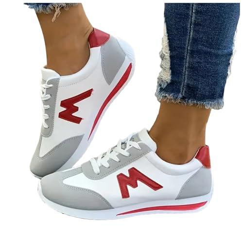 Comfortable Walking Shoes Women Casual Trendy Lace Up Non Slip Tennis Sneaker Lightweight Platform Wedge Sneakers Womens Round Toe Athletic Running Workout Gym Sports Jogging Shoes4