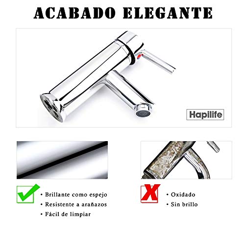 Hapilife-Grifo-Monomando-Lavabo-de-Laton-Cromo-con-Aireador-Agua-Fria-y-Caliente-Grifo-Lavabo-con-Mangueras-38-10-Anos-Garantia