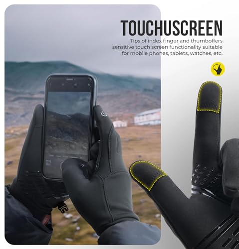 Image of PULIOU Winter Waterproof Thermal Gloves for Men Women, Cold Weather Windproof Ski Snow Gloves with Touchscreen Fingers for Running Cycling Hiking Driving