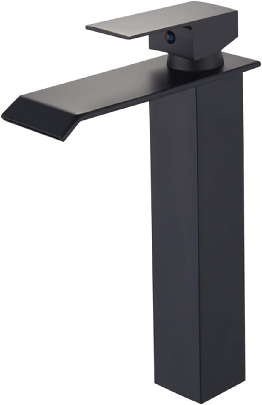 Robinet cascade noir en acier inoxydable au design épuré
