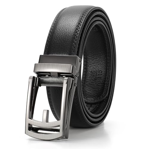 WERFORU Leather Ratchet Dress Belt for Men with Automatic Buckle