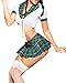 Scuola Ragazza Costume da Lingerie Babydoll Sexy Donna School Girl Uniform Costume Vestito da Lolita Cosplay Sexy Mini Top e Gonna Plaid a Pieghe