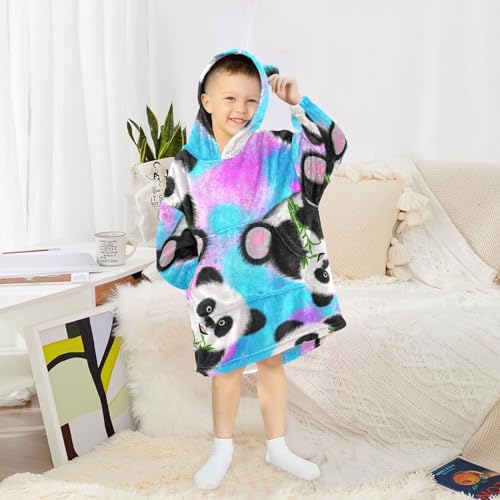 Couverture à capuche imprimé panda : cadeau idéal pour fille