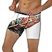 Men's Unique feathers Printed Small Boxer Briefs - All-day Coolness and Comfort, Long Size (S-2XL) Black