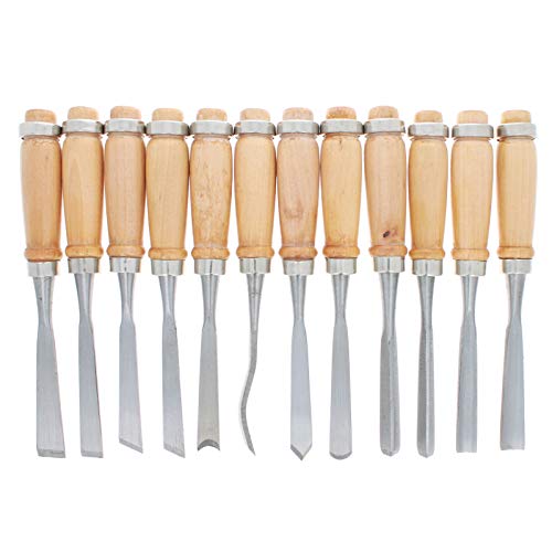 12pc Professional Wood Carving Chisel Set Various Blades Woodworking Clay and Wax
