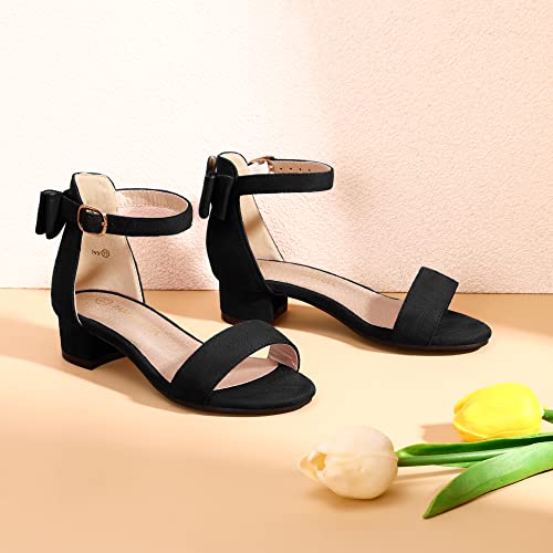 Image of PANDANINJIA Girls Dress Shoes Toddler Kids Heels Sandals Flower Girl Shoes | Ankle Strap,Open Toe,Wedding,Party,Dance,Prom,Birthday,Little Big Kid,Flower Girl Shoes,Foam Insole,1.2 in Heel Dress Pumps