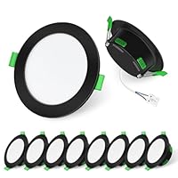 ALUSSO LED Einbaustrahler 230V Schwarz Dimmbar, 4W/6W/8W Verstellbar LED Spots, 3CCT 3000K/ 4000K/6500K Deckenspots, Ultra Flach 68mm Deckenleuchte, IP44 für Badezimmer Küche, 10er Set