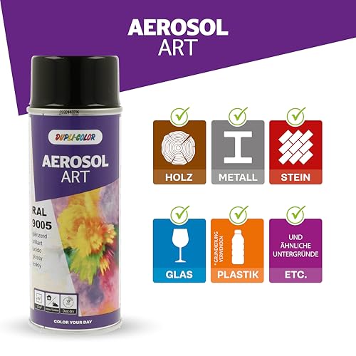DUPLI-COLOR AEROSOL ART RAL 9005 Tiefschwarz glänzend 400 ml - Sprühfarbe – Ansicht 4