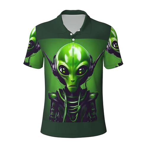 Polo homme vert alien idéal pour vos sorties d'été décontractées