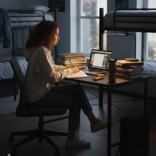 Image of Amazon Brand - Solimo Wood Computer Table for Home | Desktop Office & Study Table | Laptop Table | Crysta Dark Oak | 61 cm x 92 cm x 76 cm | Brown