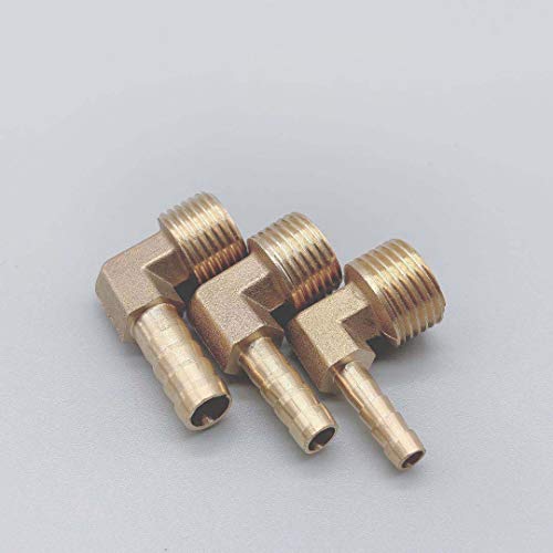 Codo de latón de 10mm conector de manguera rosca macho 1/2 BSP codo 90 grados 3