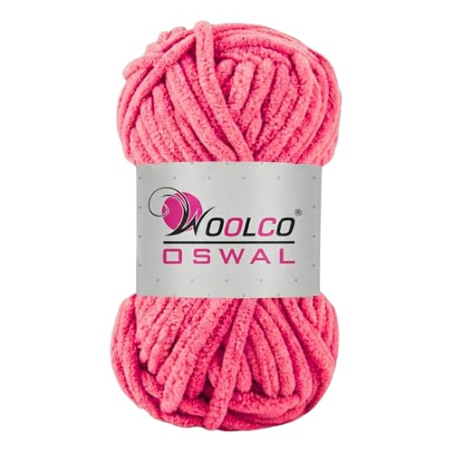 Image of Yankie Chenille Supersoft Velvet Yarn, Plushie & Blankie Yarn for Crochet, Knitting, Amigurumi & DIY Crafts (Bright RED, Pack of 1)
