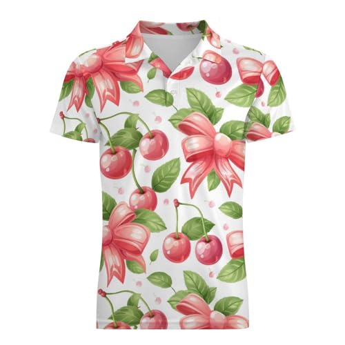 Boys' Classic Polo Shirts Short Sleeve Moisture-Wicking Golf & Tennis Shirts for Youth Teens Cartoon Cherries4