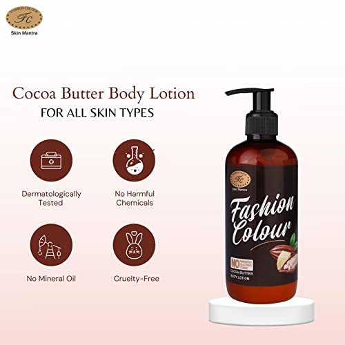 Image of FASHION COLOUR Cocoa Body Lotion | All Season Moisturizer for Body with Cocoa Butter | Non-Sticky Body Lotion | Suitable for All Skin Types | 300ml