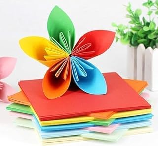 400 ورقة 5.7 × 5.7 انش، 10 الوان زاهية عالية الجودة، ورق اوريغامي مزدوج الجوانب 80 غرام للاطفال والكبار، ورق اوريغامي سهل الطي للفنون والحرف اليدوية